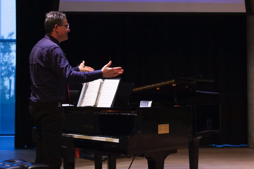 Harry Bentham at the piano for The Municipality of Halifax